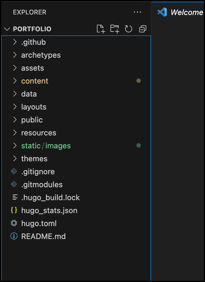 Screenshot of File directory in VS Code